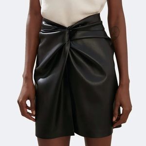 Nanushka Milo Mini Skirt Vegan Leather Black Size Large